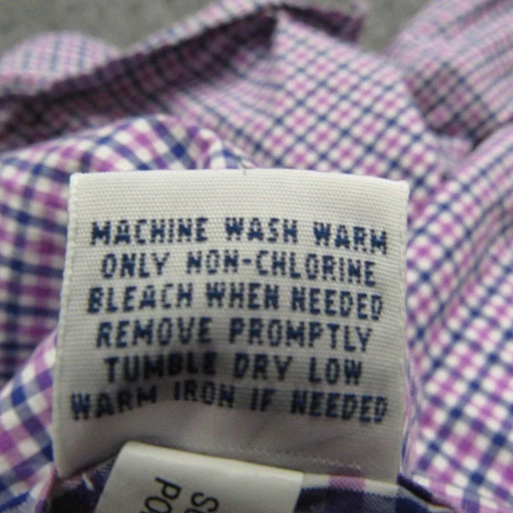 Polo Ralph‎ Lauren Shirt Mens Small Gingham Check Purple Blue Button Down Preppy